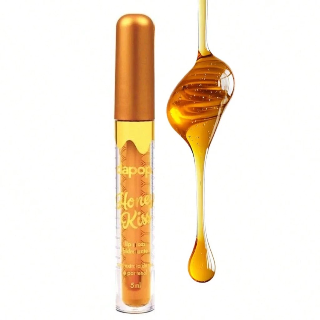 LIP GLOSS HONEY KISS DAPOP HIDRATANTE COM EXTRATO DE MEL E PANTENOL