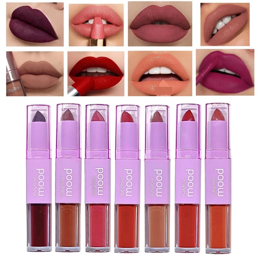BATOM ULTRA SLICK LIPSTICK DUO 2 EM 1 LIQUIDO E MATTE MOOD RUBY ROSE - Imagem 3