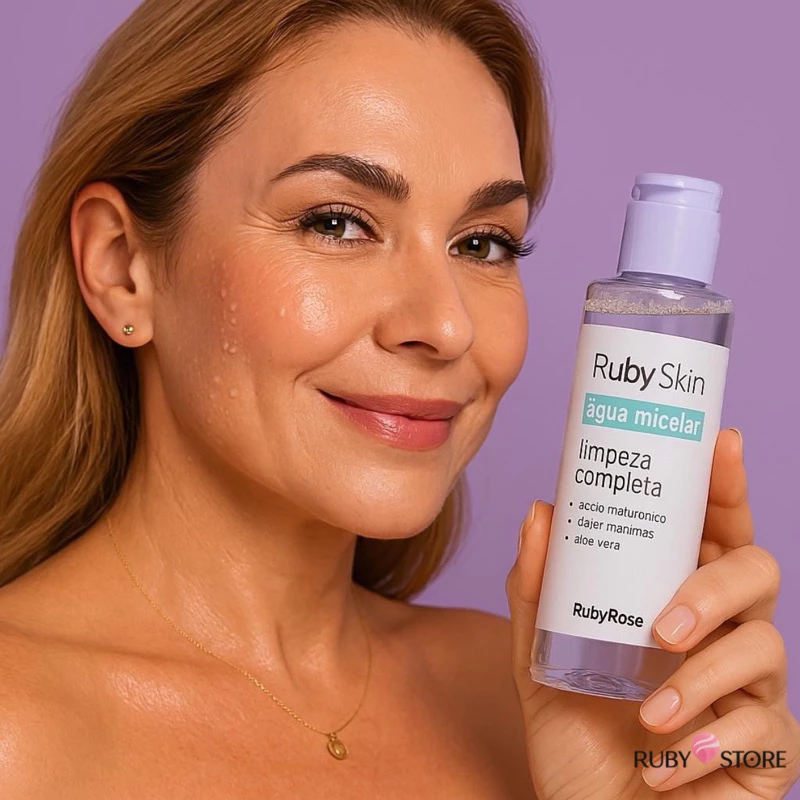 AGUA MICELAR RUBY SKIN ACIDO HIALURONICO EXTRATO DE CAMOMILA RUBY ROSE - Imagem 2