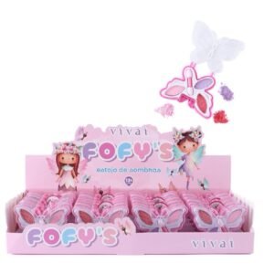 ESTOJO DE SOMBRAS E BATOM FOFYS INFATL DE BORBOLETA VIVAI