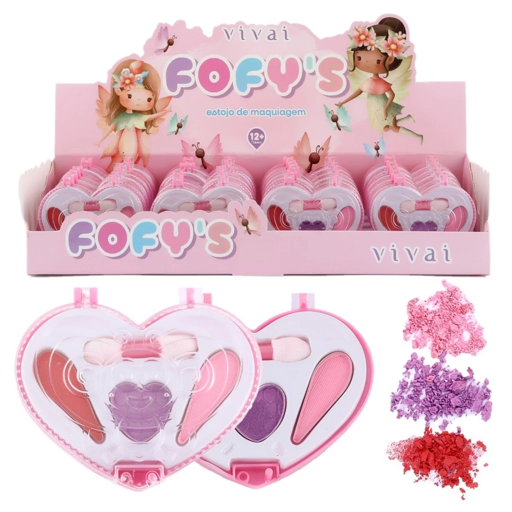 ESTOJO DE SOMBRAS E BATOM FOFYS INFATL DE CORAÇÃO VIVAI - Imagem 3