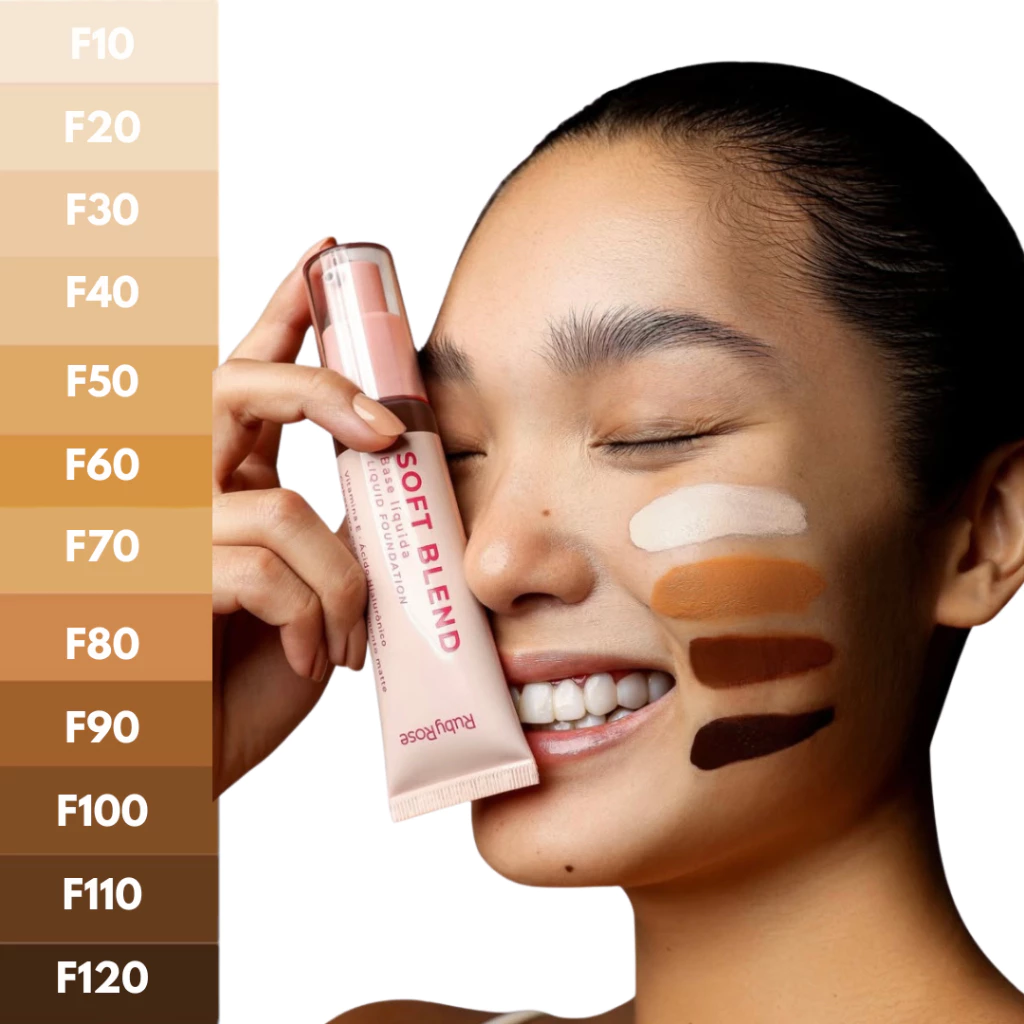 BASE LIQUÍDA SOFT BLEND LINHA ROSA RUBY ROSE