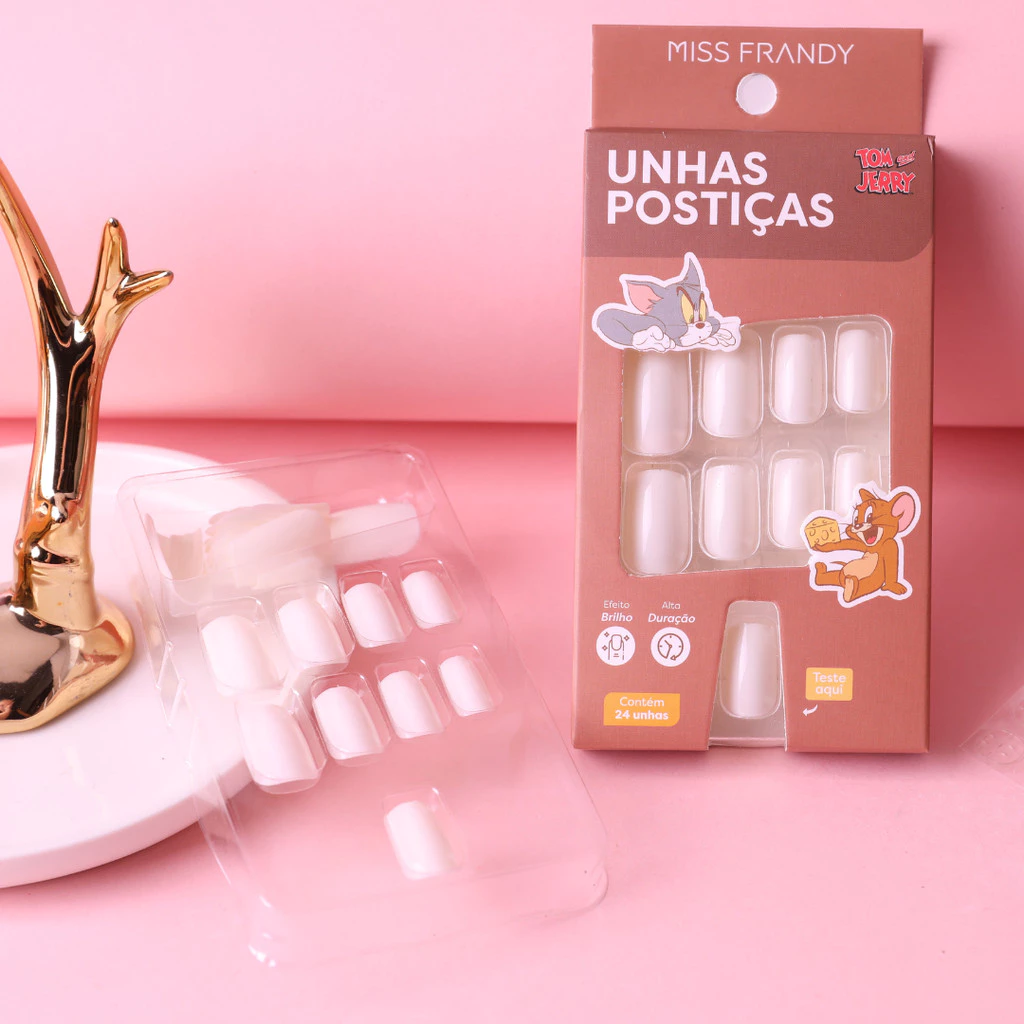 UNHA POSTIÇA COM 24 UNIDADES TOM&JERRY MISS FRANDY