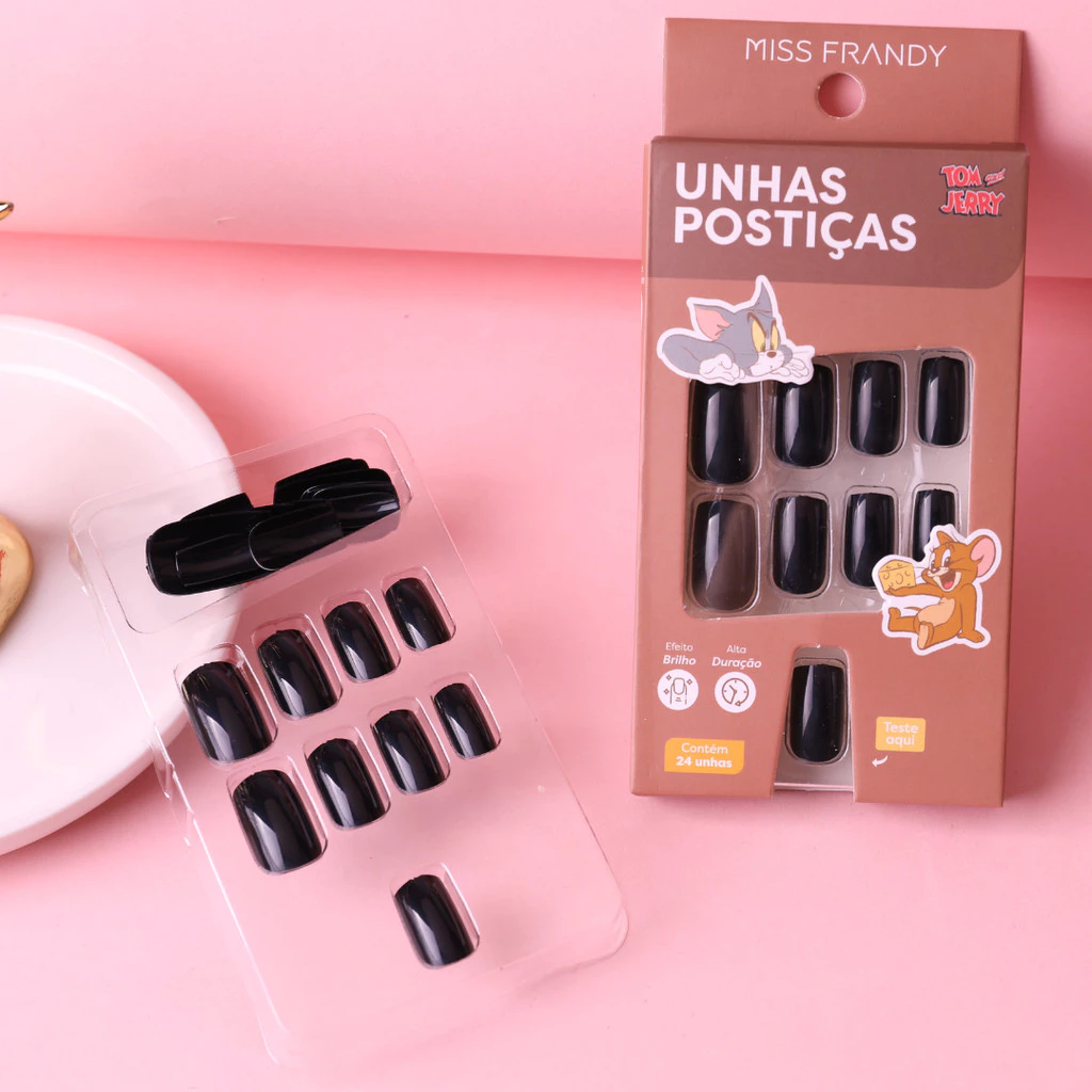 UNHA POSTIÇA COM 24 UNIDADES TOM&JERRY MISS FRANDY - Imagem 2