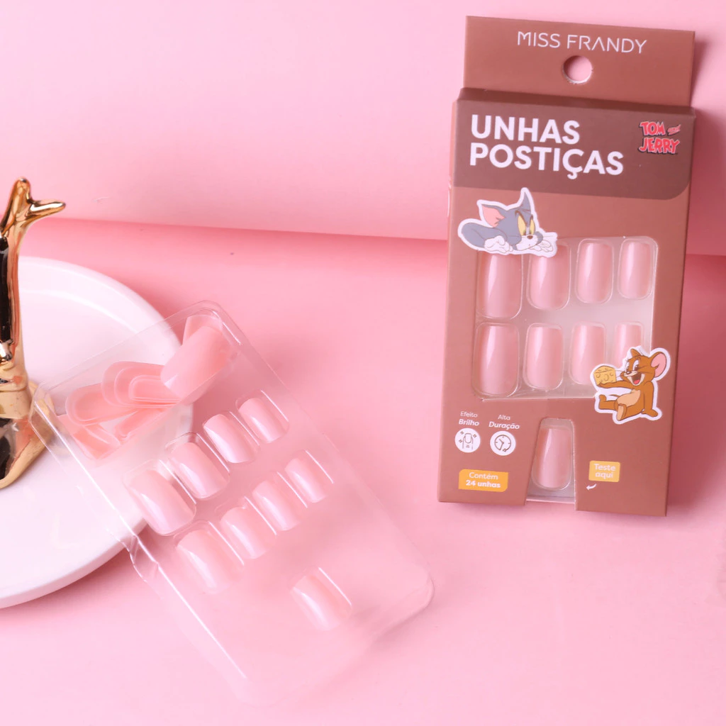 UNHA POSTIÇA COM 24 UNIDADES TOM&JERRY MISS FRANDY - Imagem 3