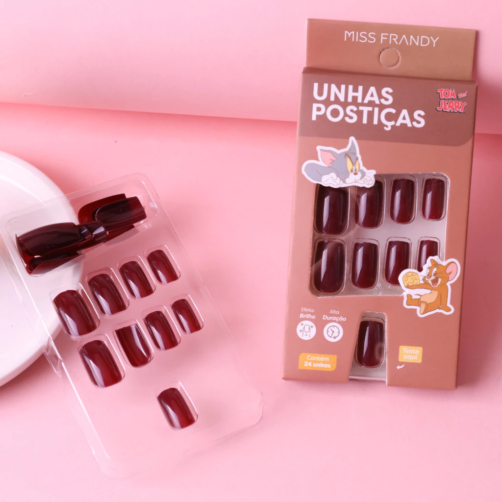 UNHA POSTIÇA COM 24 UNIDADES TOM&JERRY MISS FRANDY - Imagem 4