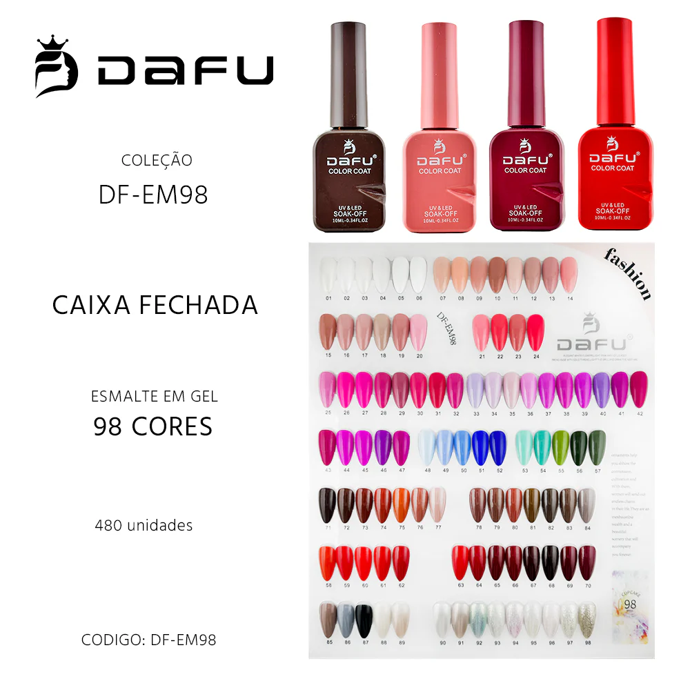 ESMALTE EM GEL UV & LED DAFU UNIDADE 98 CORES