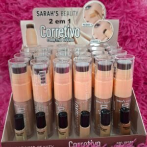 CORRETIVO LÍQUIDO 2 EM 1 COM ESPONJINHA SARAHS BEAUTY