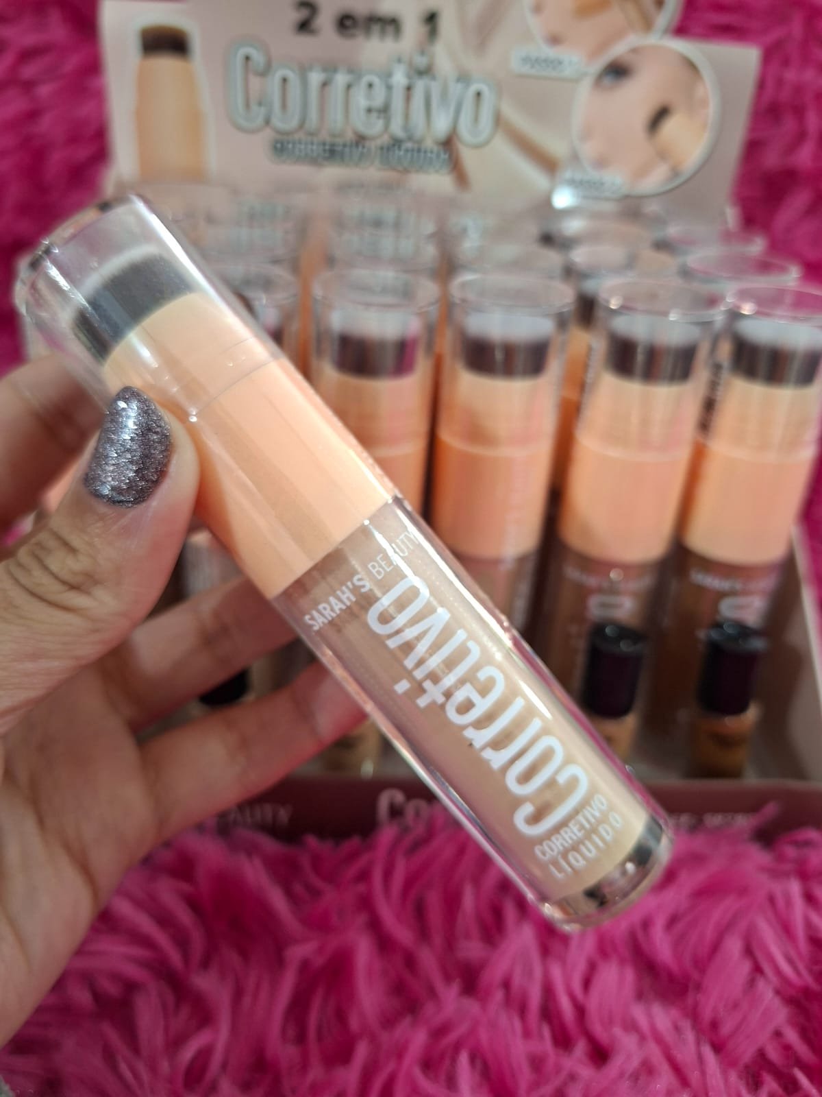 CORRETIVO LÍQUIDO 2 EM 1 COM ESPONJINHA SARAHS BEAUTY - Imagem 2