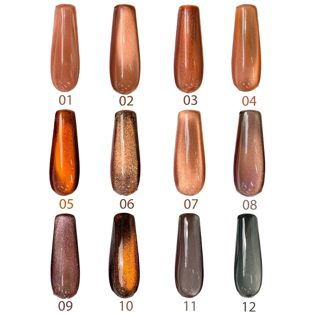 Esmalte Em Gel Magnético DAFU – Tons Marrons Efeito Olho De Gato - Galáxia/3D - Imagem 2