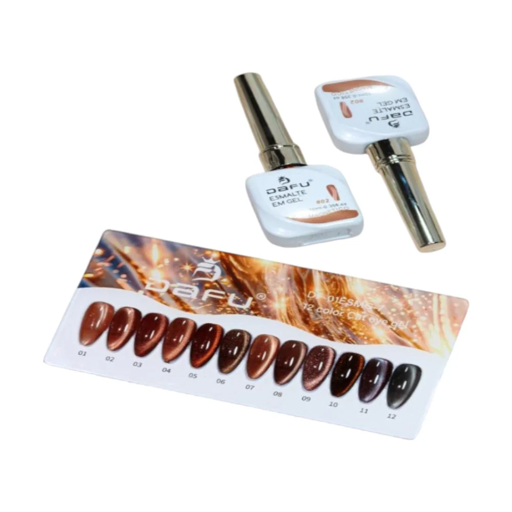 Esmalte Em Gel Magnético DAFU – Tons Marrons Efeito Olho De Gato - Galáxia/3D - Imagem 4
