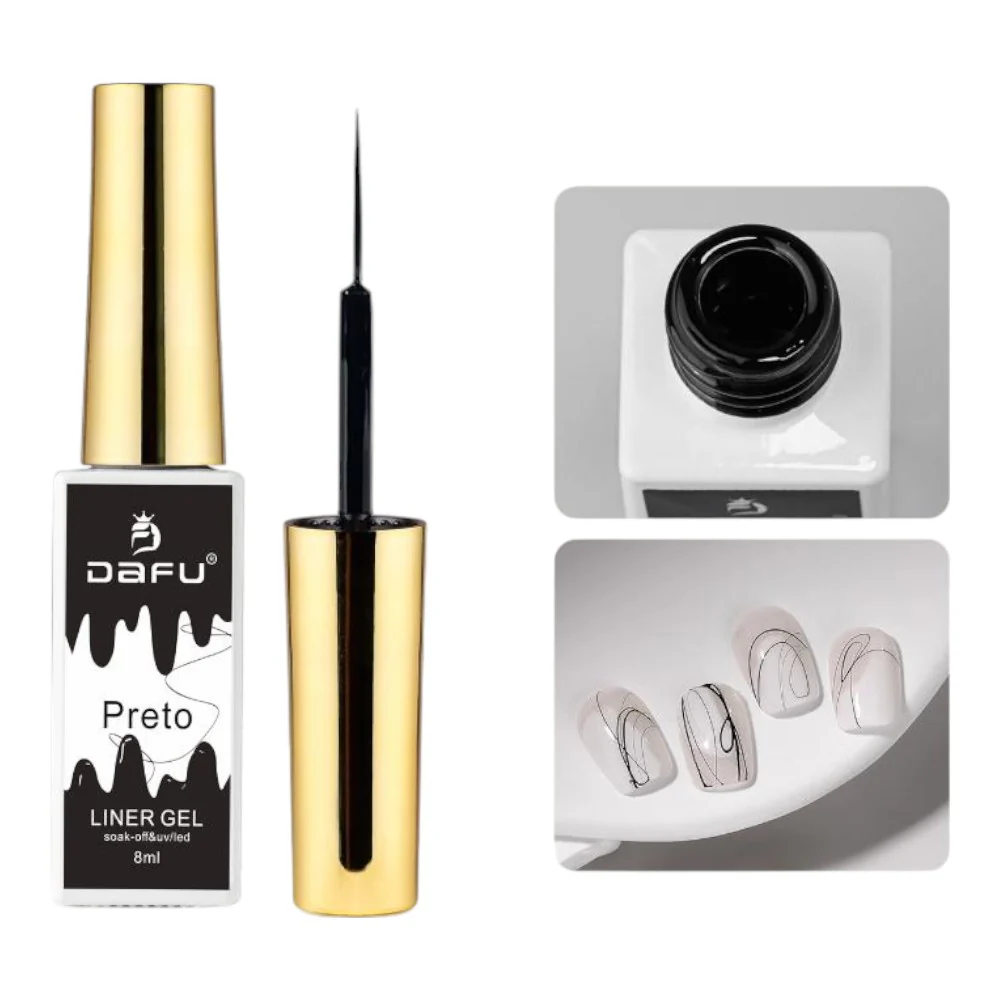 ESMALTE EM GEL LINE ART COR PRETO DAFU