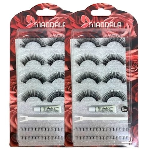 CILIOS POSTIÇOS 4 PARES 10MM + COLA + TUFINHO + APLICADOR MANDALA - Imagem 3