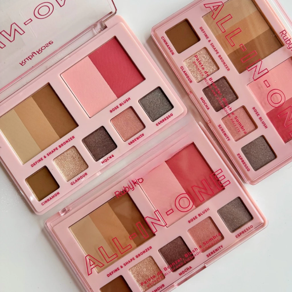 PALETA DE BRONZER, BLUSH E SOMBRAS ALL IN ONE RUBY ROSE
