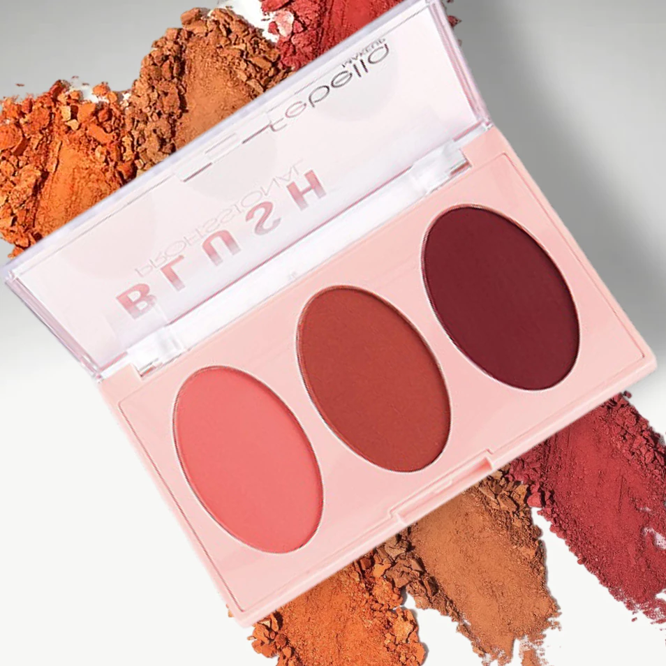 PALETA DE BLUSH PROFISSIONAL 3 CORES FEBELLA - Imagem 4