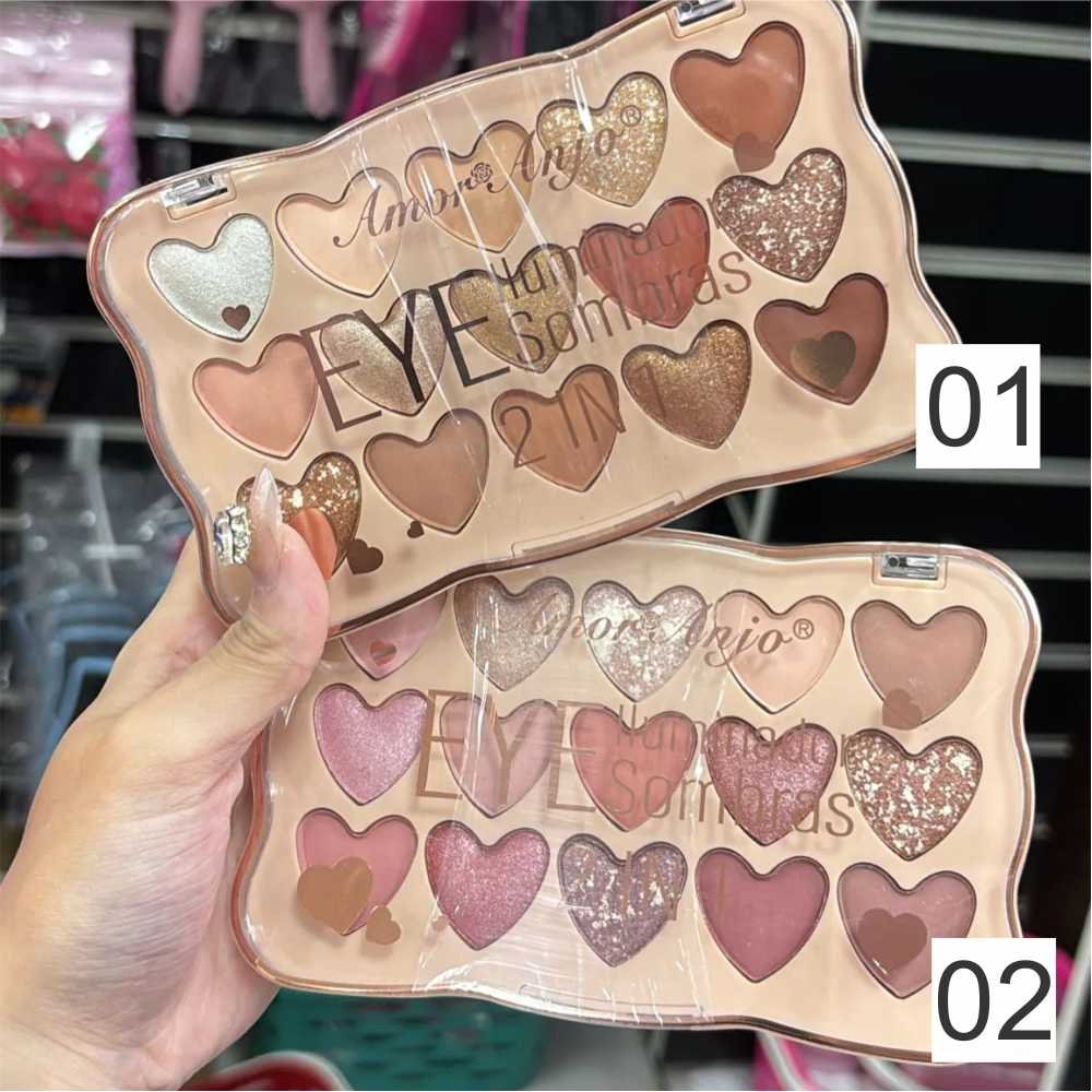 PALETA 2 IN 1 DE SOMBRAS E ILUMINADOR AMOR ANJO