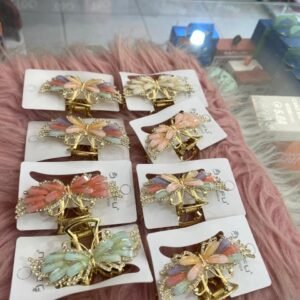 DF433-PR3504-2-ORNAMENTO PARA CABELO (PIRANHA) DE METAL COMUM LATAO, COM ORNAMENTO EM PEDRA DE VIDRO, MARCA DAFU