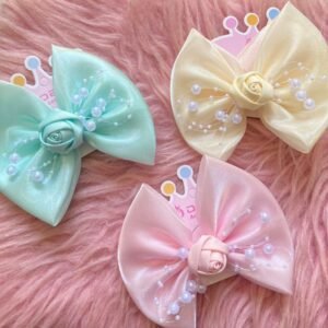 DF461-PR101-ORNAMENTO PARA CABELO (PRESILHA) DE METAL COM ORNAMENTO DE POLIESTER, MARCA DAFU