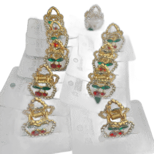 DF415-PR8208-1-CONJUNTO ORNAMENTO PARA CABELO (1 PIRANHA E 1 PRESILHA) DE METAL, MARCA: DAFU, PACOTE COM 12 CONJUNTOS