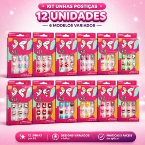 KIT UNHAS PORTIÇAS DECORADAS 12 UN