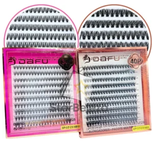 DF107-FF52-CILIOS POSTICOS FIO A FIO DE FIBRA DE TEREFTALATO DE POLIETILENO - MARCA: DAFU - PACOTE COM 12 PECA, CADA PEC