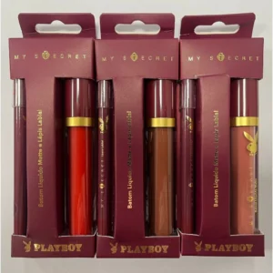 KIT 4 BATOM LIQUIDO E LAPIS LABIAL COR C  COR B PLAYBOY